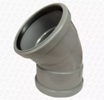 Grey Soil 135° Bend Double Socket Pushfit Waste 110mm Stack Vent Pipe Drain - Image 3