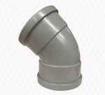 Grey Soil 135° Bend Double Socket Pushfit Waste 110mm Stack Vent Pipe Drain - Image 2