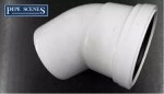 Soil Pipe 110mm 45° Bend Single Socket - White Male to Female - Image 2