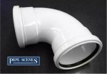 Soil Pipe 110mm Elbow Bend Double Socket - WHITE Female to Female - Image 2