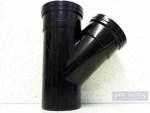 4" 110mm Soil Y Piece 45DEG Tee 45° Branch Black
