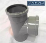 Soil / Vent / Drainage Pipe 110mm Tee Branch - Grey Double Socket - Image 3