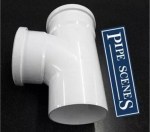 110mm White Soil Pipe 92.5° T Tee Junction | 4" Double Socket Branch - Image 3
