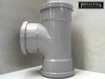 Soil Pipe 110mm Tee Branch - Light Grey Compact Soil Tee Triple Socket - Image 3