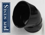Solvent 110mm Soil Pipe Elbow Bend 45° Double Socket - Black Glued ABS Vent - Image 2