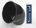 Solvent 110mm Soil Pipe Elbow Bend 45° Single Socket - Black Glued ABS Vent - Image 2