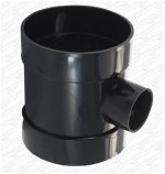 Waste to Soil Adapter Boss Pipe 110mm to 32mm / 36mm Black