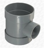 Waste to Soil Adapter Boss Pipe 110mm to 50mm 55mm 2" Light Grey
