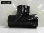 Solvent 110mm Soil Pipe Swept Tee Branch Double Socket - Black Glued D/S - Image 3
