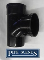 Solvent 110mm Soil Pipe Swept Tee Branch Double Socket - Black Glued D/S - Image 2