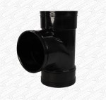 Solvent 110mm Soil Pipe Swept Tee Branch Triple Socket - Black Glued
