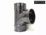 Solvent 110mm Soil Pipe Swept Tee Branch Triple Socket - Black Glued - Image 2