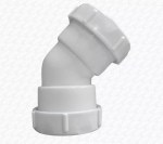 (2") 50 52 55mm 45 Degree Compression Multifit Waste Pipe Join Elbow Bend Offset