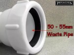 2" 50 52 55mm Waste Pipe Joiner 45 Degree Elbow Compression Multifit - Image 4