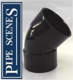 Solvent Weld 45 Degree Bend Elbow - Waste Water Glue Fit Cement Fitting 55mm