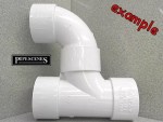 WHITE 36mm 1.25" M+F 90 Degree Street Elbow Bend - Image 2