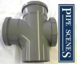 Grey 110mm Soil Pipe Tee with Access Cap Rodding Point Clening Eye Branch - Image 3