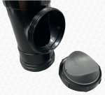 Black Soil Pipe Access Rodding Point Inspection Eye 110mm DOUBLE SOCKET FEMALE - Image 2