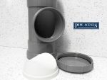 110mm Light Grey Soil Access Pipe | Rodding Point Inspection Eye Double Socket - Image 3