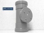 110mm Light Grey Soil Access Pipe | Rodding Point Inspection Eye Double Socket - Image 2