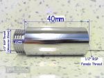 Chrome Shower Arm Extension Fixed Length 1/2" x 40mm Male to Female Joiner - Image 4