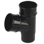 Gutter Downpipe Y Branch Piece | 68mm Round Black Junction for Rainwater