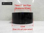 4" to 3" Reducer 110mm to 82mm Soil Drain Pipe Black - Image 4