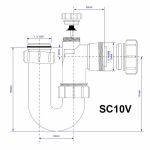 SC10V McALPINE 40mm Anti-Vac Kitchen Sink Waste U Bend P Trap Multifit 1 1/2" - Image 3