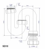 SD10 Genuine McALPINE 40mm Kitchen Sink Waste U Bend S Trap Multifit 1 1/2" - Image 3