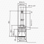 SH4R / A6 Shower Flow Cartridge Valve 20 Spline x 7.8mm R/H OPEN - Image 10