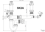 SK2A Sink Waste Kit Double Sink Double Bowl or 1 and a Half Bowl Trap 2 Nozzles - Image 3