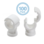 Pack of 100 Talon 15mm White Hinged Pipe Clips | Snap-In Brackets for Copper & Plastic