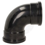 110mm Black Soil Pipe 92.5° Elbow | 4" Double Socket Pushfit Bend