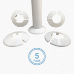 5 Pack White 40mm/43mm Pipe Collars | 90mm Wide Floor & Wall Covers