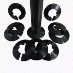 40mm 43mm Bath Waste Pipe Cover BLACK Wall or Floor Cover 90mm External