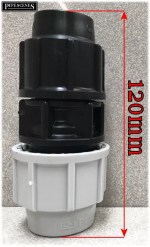 25mm Blue MDPE to Old 1/2" Black Water Main Pipe Metric to Imperial Joiner - Image 5