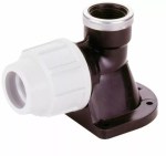 Plasson 20mm Blue MDPE Water Main Pipe Wall Plate Elbow 1/2" Backplate Elbow - Image 4