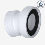 Viva PP0001/A 14 Degree Bent Pan Connector | 110mm Push-Fit Toilet Outlet