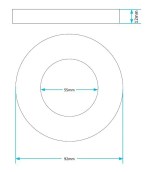 1.5" Foam Toilet Doughnut Washer (55mm x 92mm) | Cistern to Pan Seal - Image 2