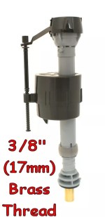 Fluidmaster Bottom Entry Fill Valve for Small Hole 3/8" 16mm Thread Float Valve