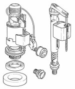 Wirquin Toilet Dual Flush Valve & Inlet Ball Valve Repair Kit with Bolts & Donut - Image 6