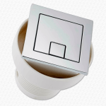 Square Dual Flush Pneumatic Twin-Hose Toilet Push Button (Silver Finish)