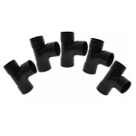 Black Solvent Weld Equal Swept Tees - 43mm / 1.5" (Pack of 5)