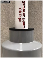 Grey 110mm Soil Pipe Adapter Reducer to 32mm Waste Pipe Pushfit Rubber - Image 3