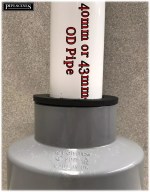 Grey 110mm Soil Pipe Adapter Reducer to 40mm Waste Pipe Pushfit Rubber - Image 3