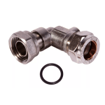 15mm x 1/2 Inch Angled Service Valve - Compression Isolation Valve with Rubber Seal