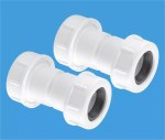 2 x McALPINE Universal Overflow Pipe Connector Coupling fits 19-23mm 3/4" R1M