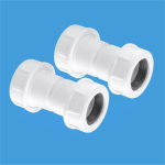 McAlpine Universal Overflow Pipe Connector Coupling - 19mm to 23mm (Pack of 2)