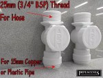 2 x Washing Machine / Dishwasher Tap Valve Speedfit Pushfit Hot/Cold 15mm x 3/4" - Image 2