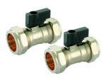 2 x 22mm Chrome Isolation Valve With Handy Finger Lever 22mm Shut Off Valve Ball